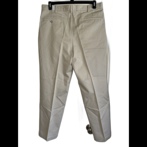 Farah Pants Men’s 36x30 Beige Khaki 100% Cotton Flat Front Casual - Picture 4 of 5
